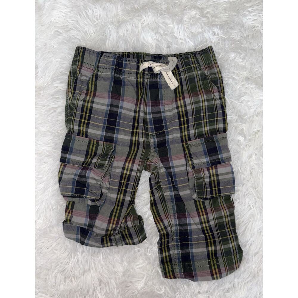 Baby Gap Boys 6/12 Mo. Plaid Checkered Roll Up/down Pants. Cute, Exc. Condition
